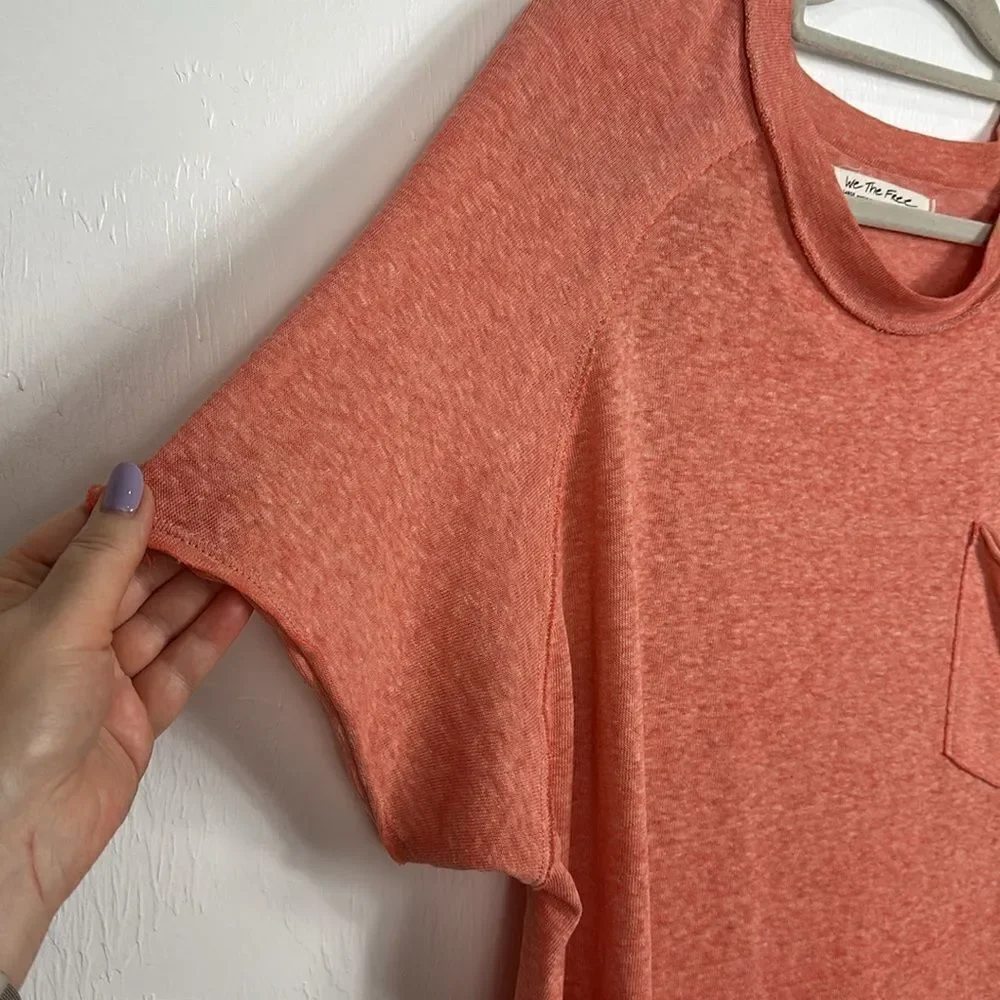 We The Free Free People Boho Oversized Kyoto Tee In Guava Size L